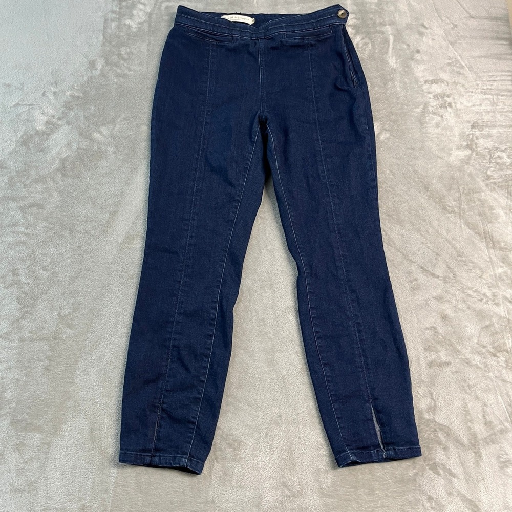 Pilcro Letterpress Anthropologie High Rise Skinny Jeans Blue Side Zip 29x28